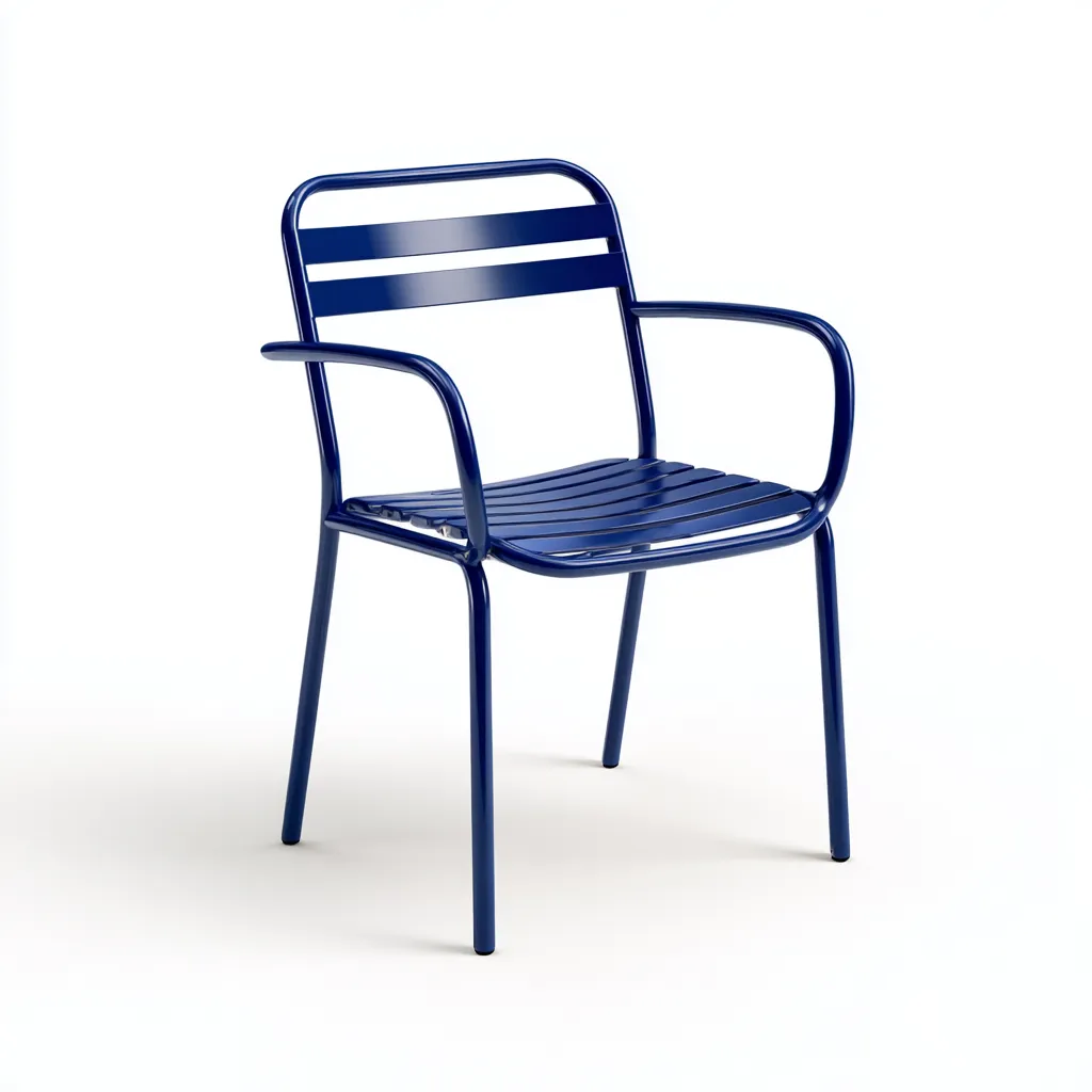 Silla de jardín - metal - 52x56x83 cm - azul - diseño moderno-Havenupbay
