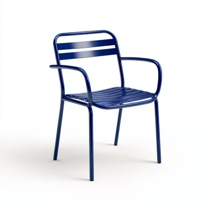 Silla de jardín - metal - 52x56x83 cm - azul - diseño moderno-Havenupbay