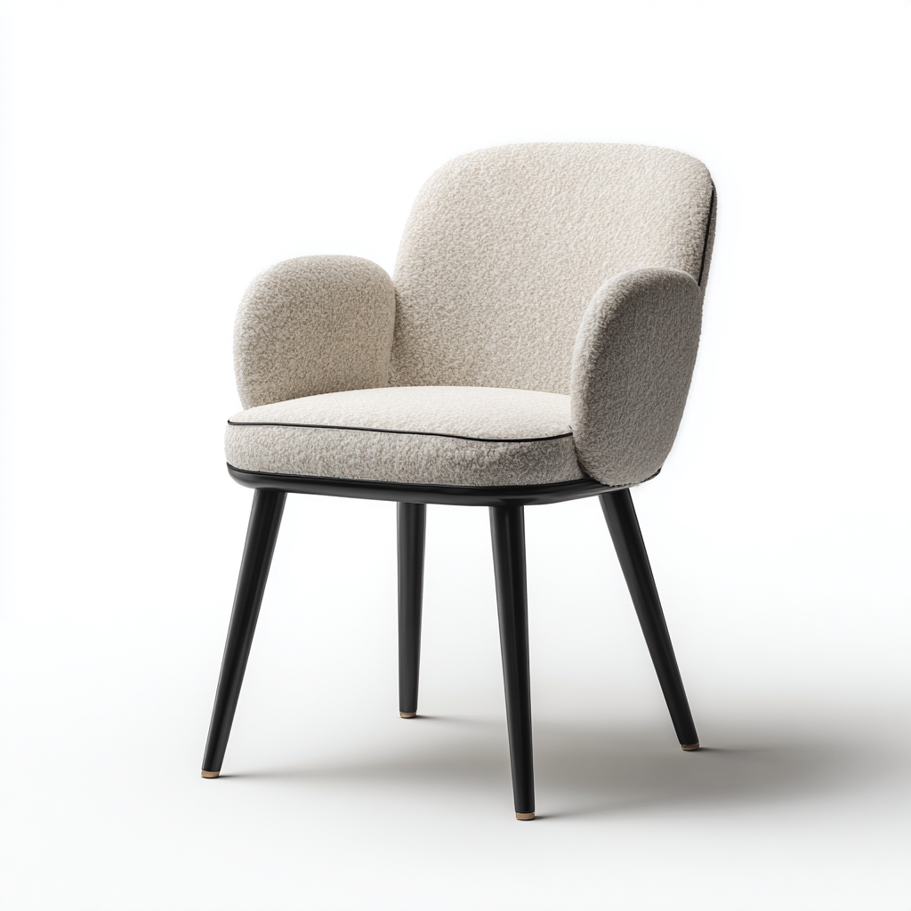 Sillones - tela boucle - 58x56x80 cm - beige-negro - diseño moderno-Havenupbay