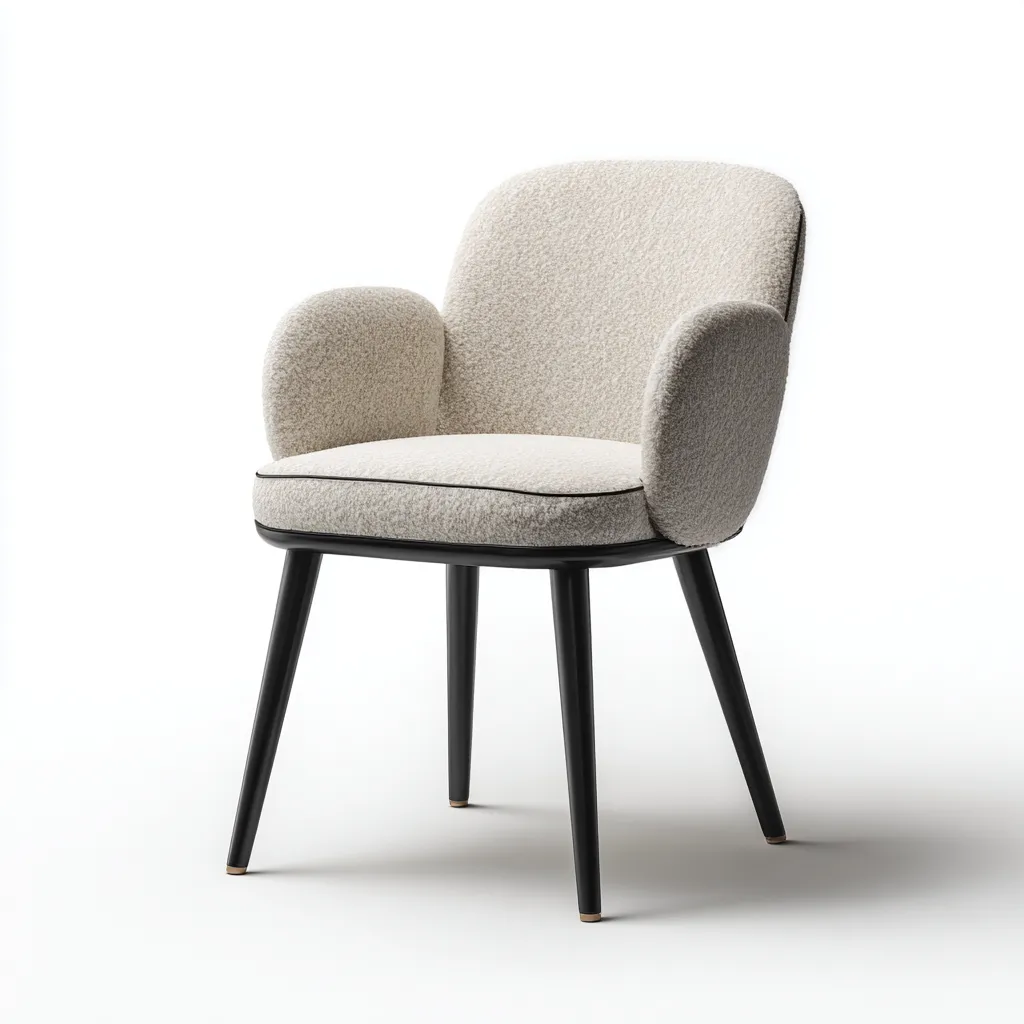 Sillones - tela boucle - 58x56x80 cm - beige-negro - diseño moderno-Havenupbay