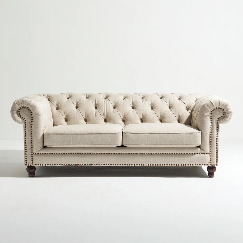 Sofás de 3 plazas - tela - 230x95x80 cm - beige - estilo clásico-Havenupbay