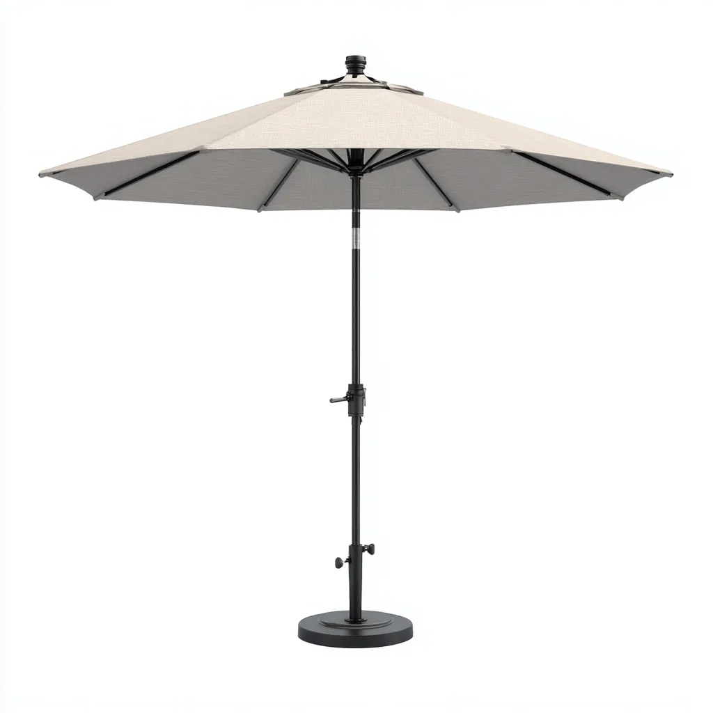 Sombrillas de jardín - poliéster - 235x245 cm - gris claro - estilo moderno con base para terraza-Havenupbay