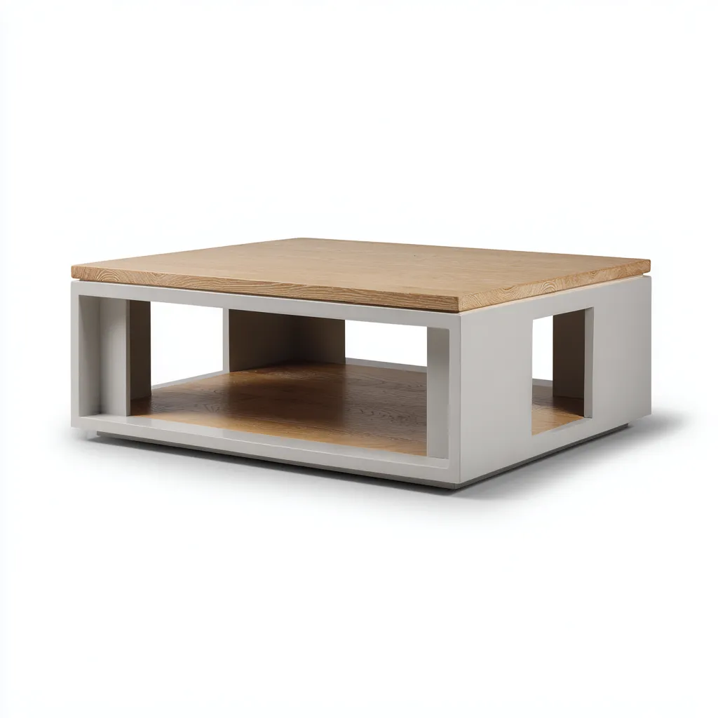 Mesa de centro-madera-100x100x38 cm-marron-blanco-moderno-Havenupbay