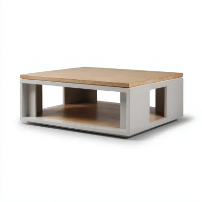 Mesa de centro-madera-100x100x38 cm-marron-blanco-moderno-Havenupbay