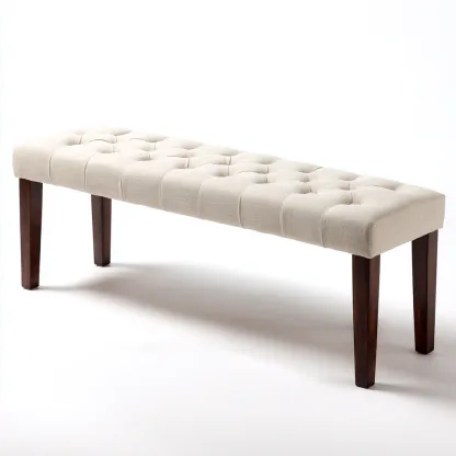 Banco de entrada - madera - tapizado - 118x40x47 cm - beige - diseño clásico-Havenupbay
