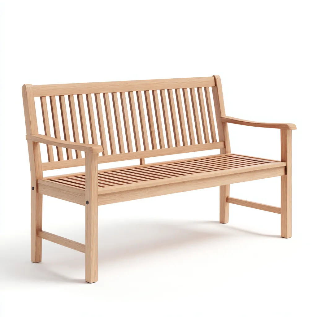 Banco de jardín - madera - 128x60x89 cm - marrón claro - diseño sencillo-Havenupbay