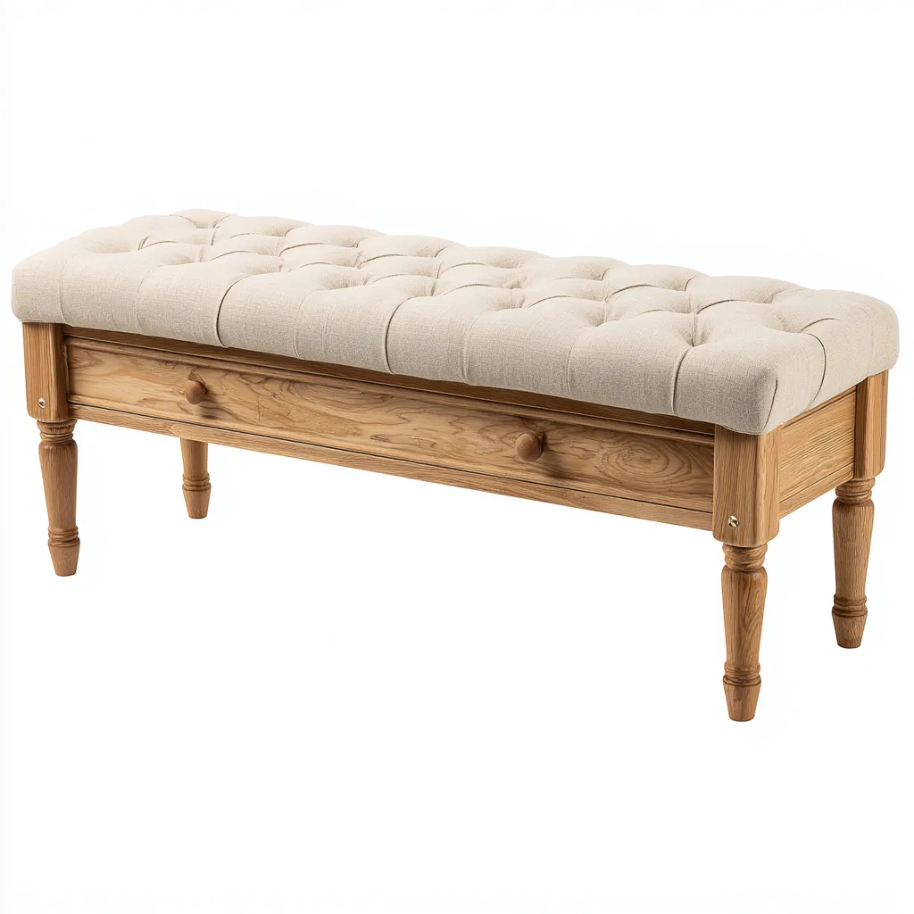 Banco de entrada-tejido-madera-110x38x50 cm-beige-madera natural-estilo rústico-Havenupbay