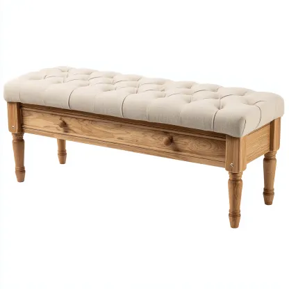 Banco de entrada-tejido-madera-110x38x50 cm-beige-madera natural-estilo rústico-Havenupbay