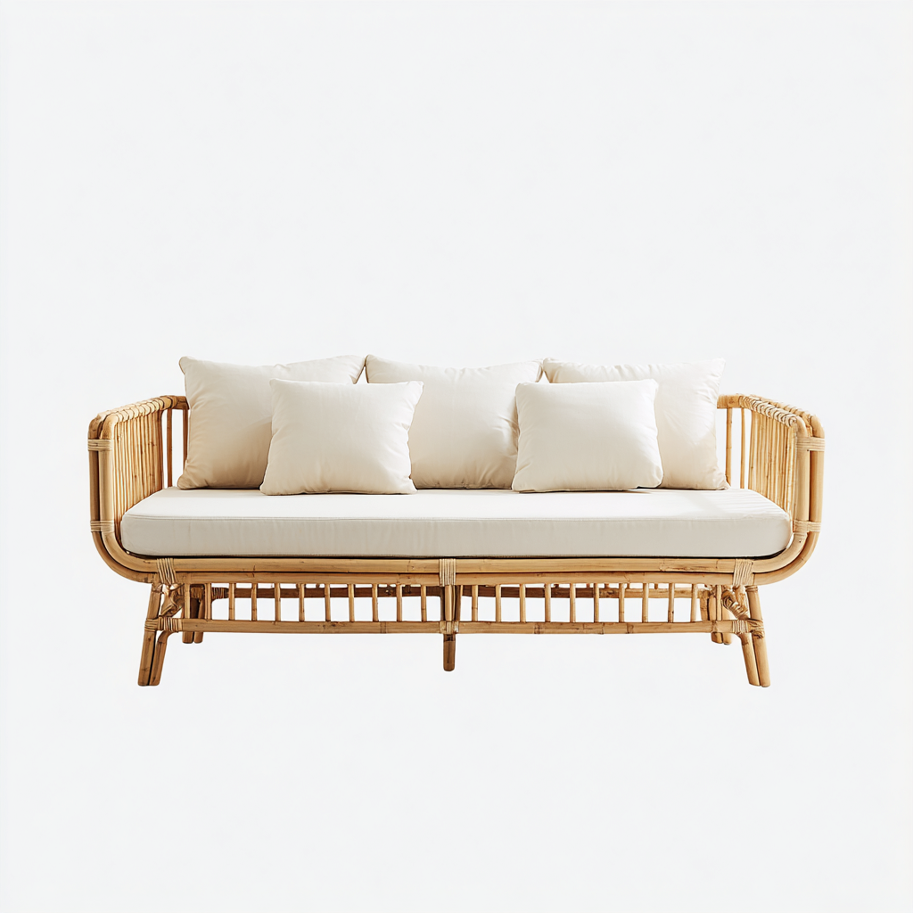 Sofás de jardín - ratán - 185x78x82 cm - beige - diseño moderno-Havenupbay