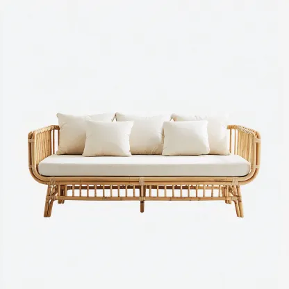 Sofás de jardín - ratán - 185x78x82 cm - beige - diseño moderno-Havenupbay