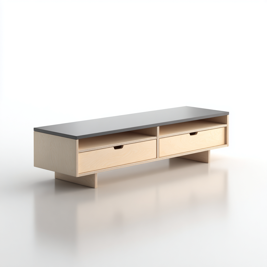 Muebles de TV - madera - 160x45x45 cm - beige-negro - diseño moderno-Havenupbay