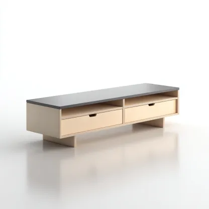 Muebles de TV - madera - 160x45x45 cm - beige-negro - diseño moderno-Havenupbay