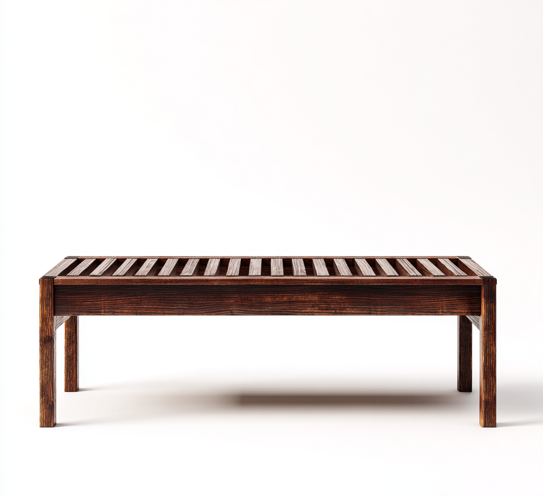 Banco de jardín - madera - 110x40x45 cm - marrón oscuro - diseño sencillo-Havenupbay