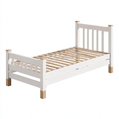 Camas individuales-madera-200x95x85 cm-blanco-madera-diseno moderno-Havenupbay