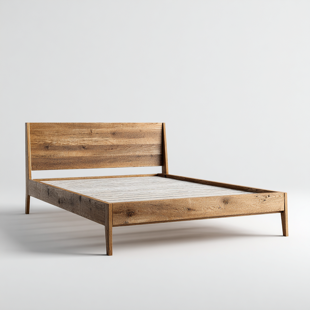 Camas matrimoniales - estructura de madera - 200x160x112 cm - roble oscuro - estilo moderno minimalista-Havenupbay