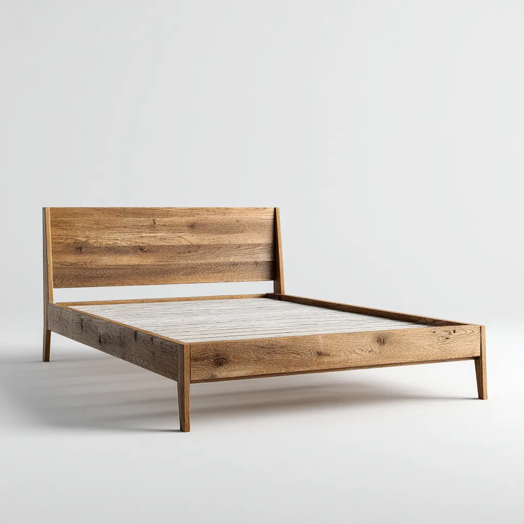 Camas matrimoniales - estructura de madera - 200x160x112 cm - roble oscuro - estilo moderno minimalista-Havenupbay