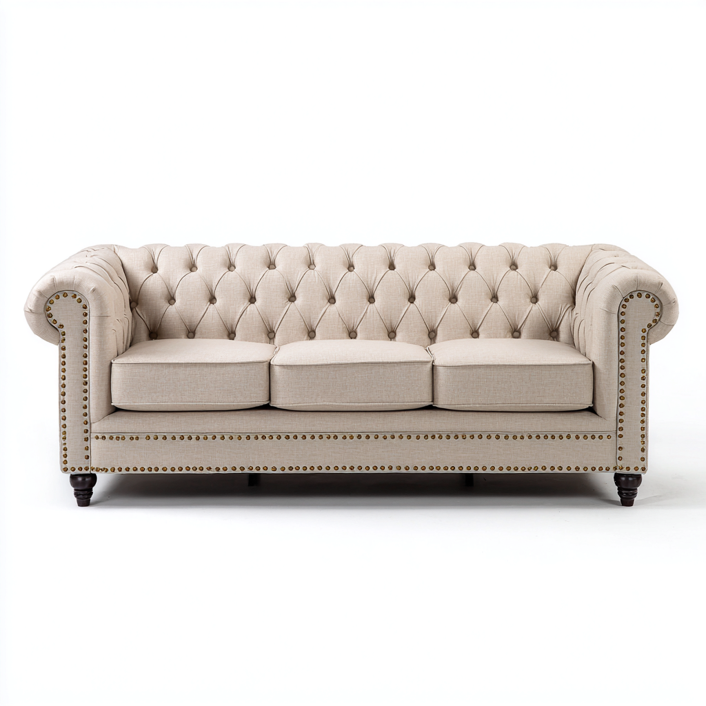 Sofás de 3 plazas - tela - 240x105x82 cm - gris oscuro - estilo moderno-Havenupbay