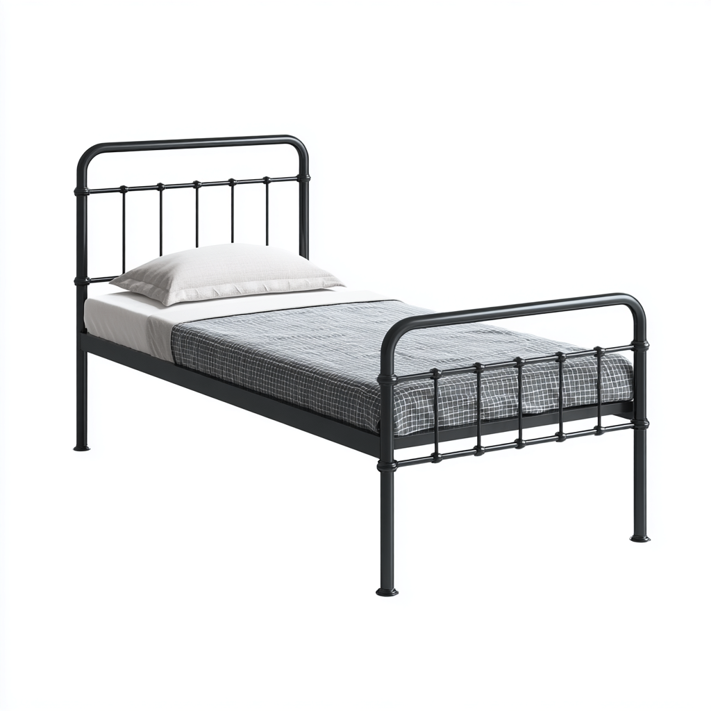 Camas individuales - metal - 200x95x105 cm - negro - estilo clásico-Havenupbay