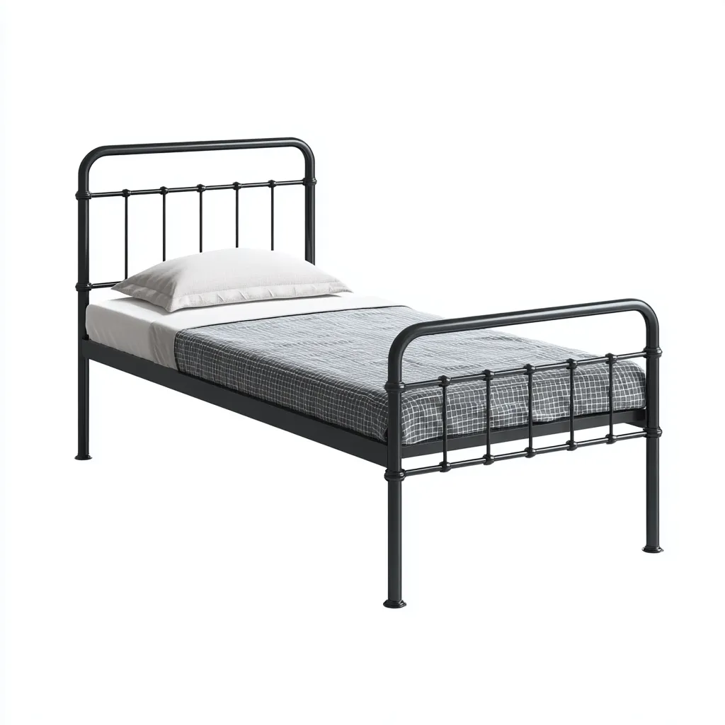 Camas individuales - metal - 200x95x105 cm - negro - estilo clásico-Havenupbay