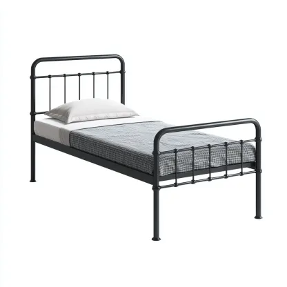 Camas individuales - metal - 200x95x105 cm - negro - estilo clásico-Havenupbay