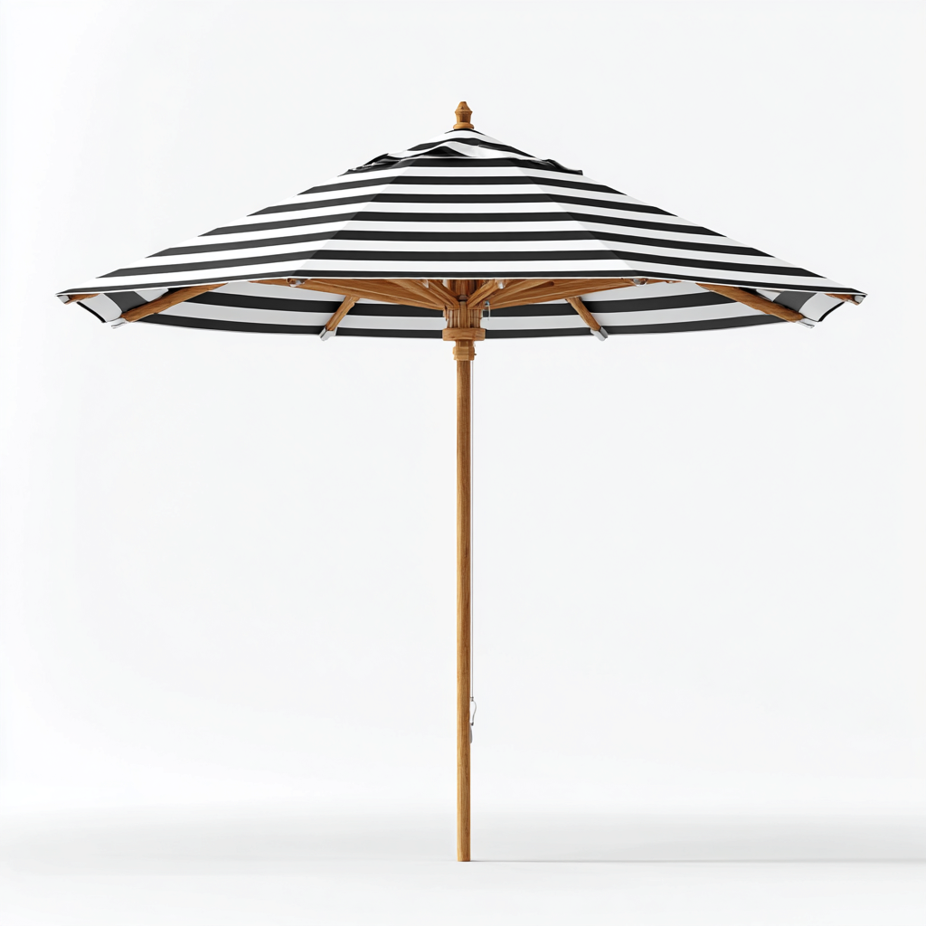 Sombrillas de jardín - poliéster - 260x265 cm - blanco-negro - estilo clásico para jardín y terraza-Havenupbay