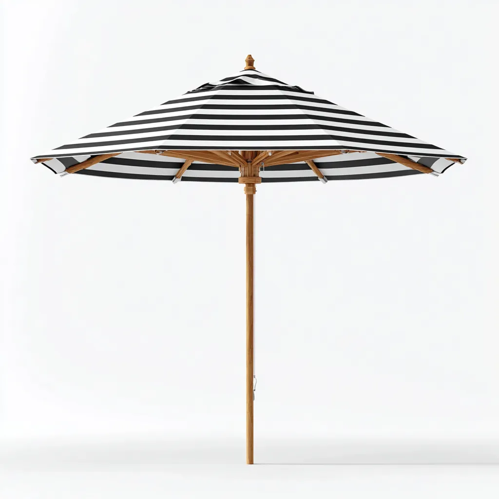 Sombrillas de jardín - poliéster - 260x265 cm - blanco-negro - estilo clásico para jardín y terraza-Havenupbay