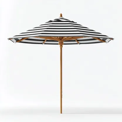 Sombrillas de jardín - poliéster - 260x265 cm - blanco-negro - estilo clásico para jardín y terraza-Havenupbay