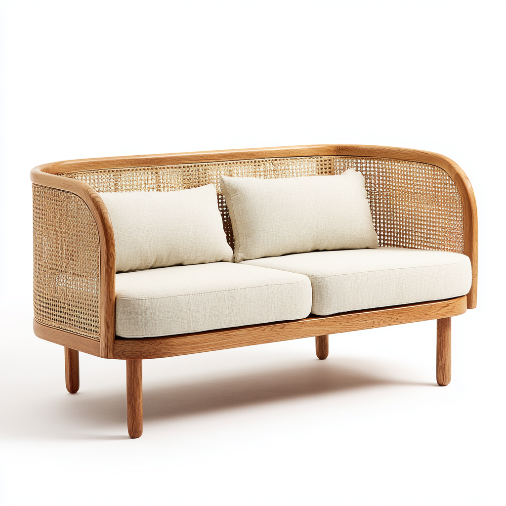 Sofás de jardín - ratán - madera - 130x74x82 cm - beige madera - diseño moderno-Havenupbay