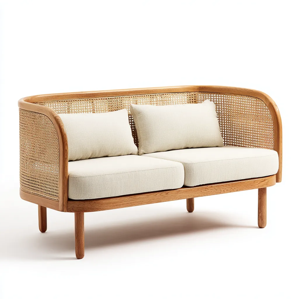 Sofás de jardín - ratán - madera - 130x74x82 cm - beige madera - diseño moderno-Havenupbay