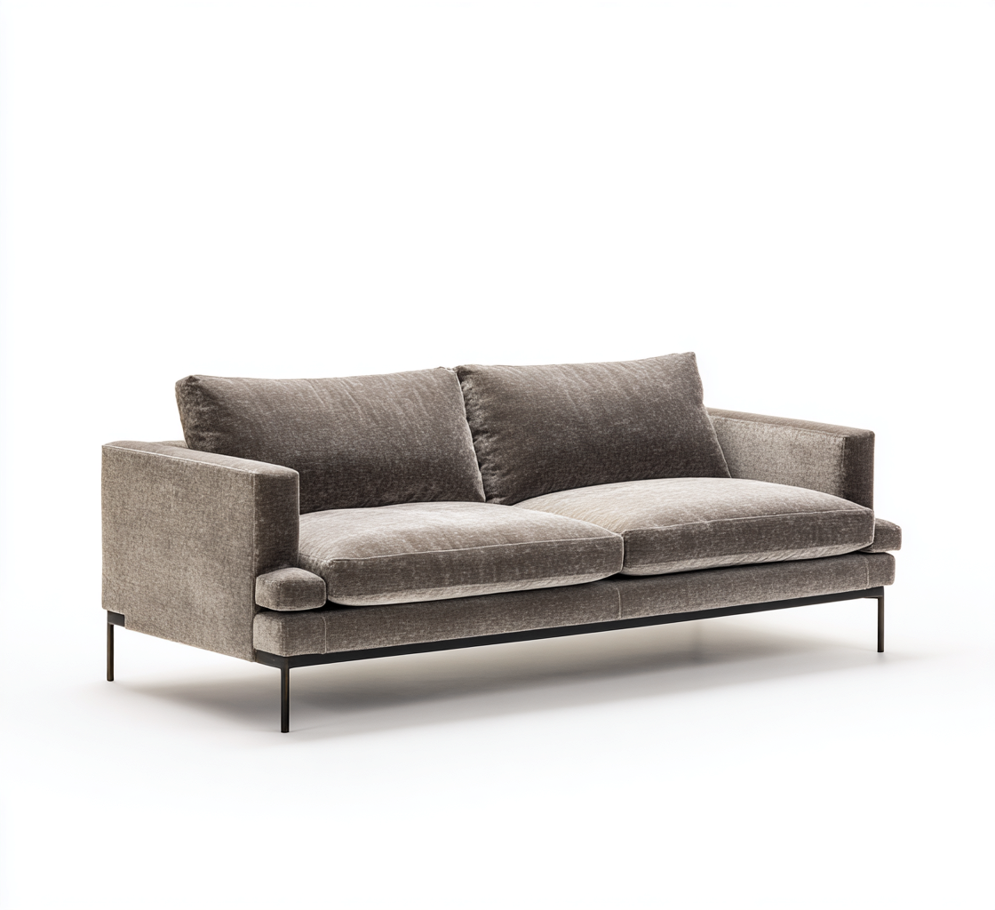 Sofás de 3 plazas - tela - 215x90x85 cm - gris - diseño moderno-Havenupbay