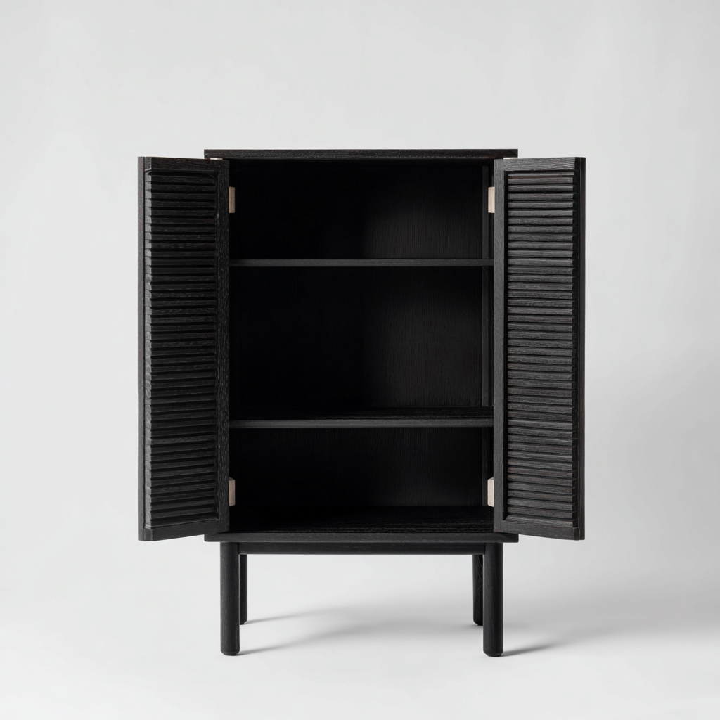 Zapatero - madera - 80x35x120 cm - negro madera - estilo moderno-Havenupbay