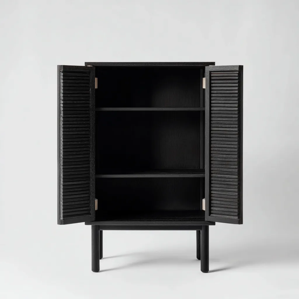 Zapatero - madera - 80x35x120 cm - negro madera - estilo moderno-Havenupbay