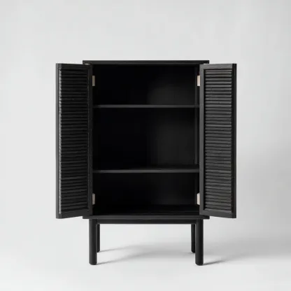 Zapatero - madera - 80x35x120 cm - negro madera - estilo moderno-Havenupbay