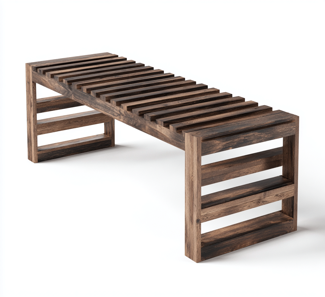 Banco de jardín - madera - 120x38x43 cm - marrón oscuro - diseño moderno-Havenupbay