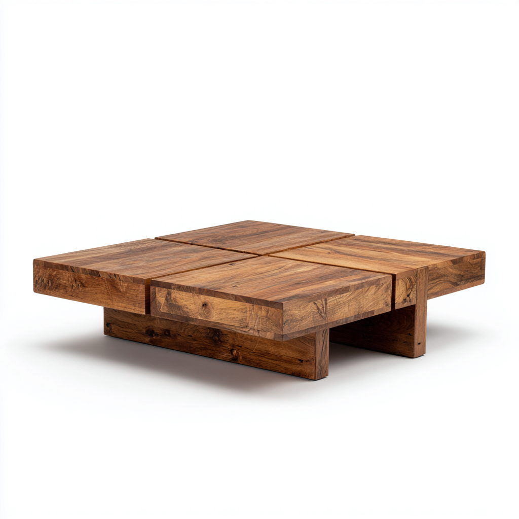 Mesa de centro-madera-110x110x32 cm-marron-diseno moderno-Havenupbay