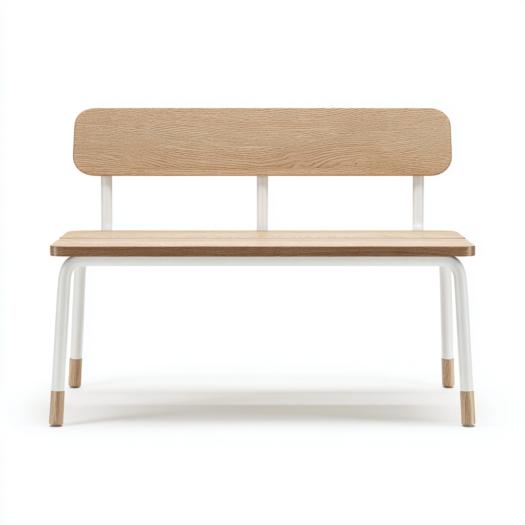 Banco de jardín - madera-metal - 120x40x75 cm - madera clara-blanco - estilo moderno-Havenupbay