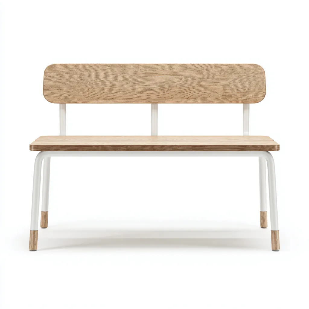 Banco de jardín - madera-metal - 120x40x75 cm - madera clara-blanco - estilo moderno-Havenupbay