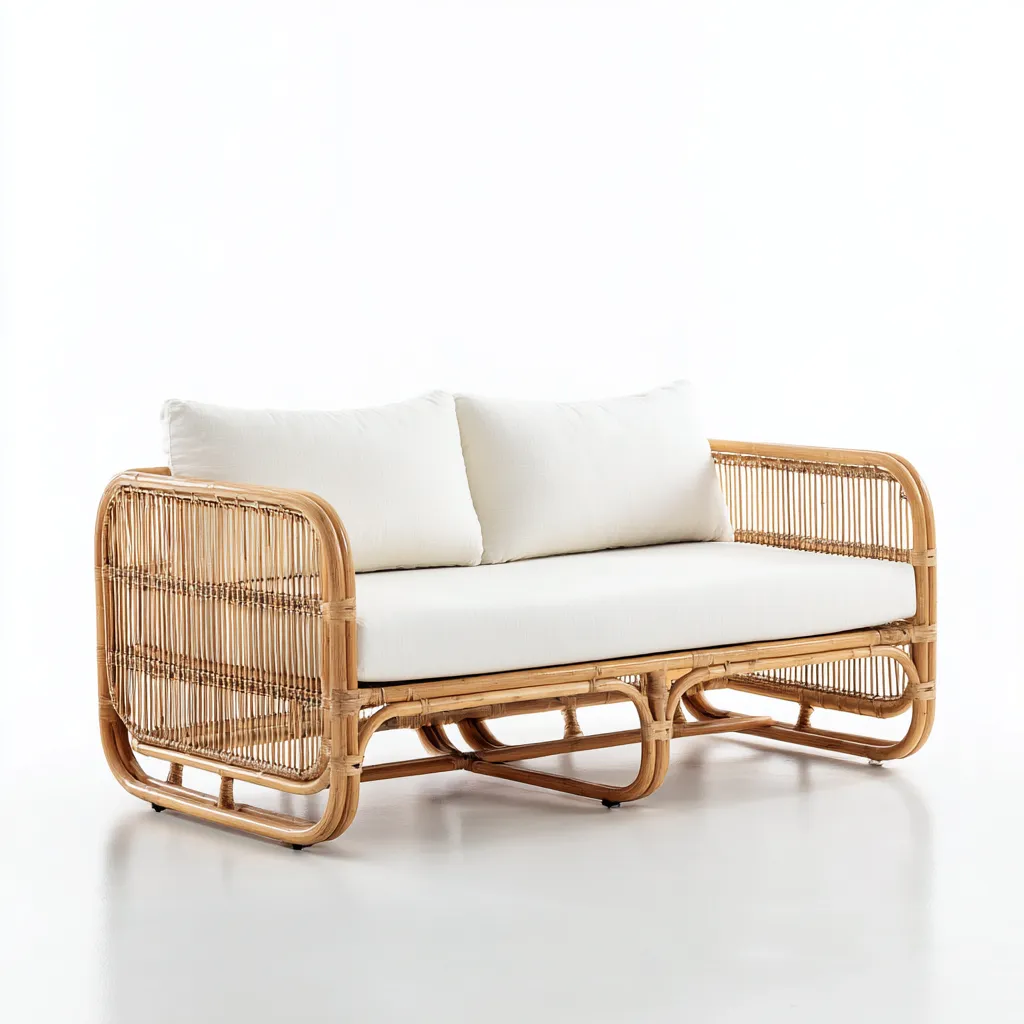 Sofá de jardín - ratán sintético - 160x75x80 cm - marrón-beige - estilo boho natural para terraza y balcón-Havenupbay