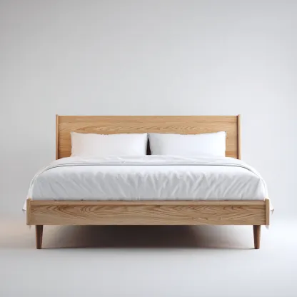 Camas matrimoniales - estructura de madera - 200x160x115 cm - roble claro - estilo moderno minimalista-Havenupbay