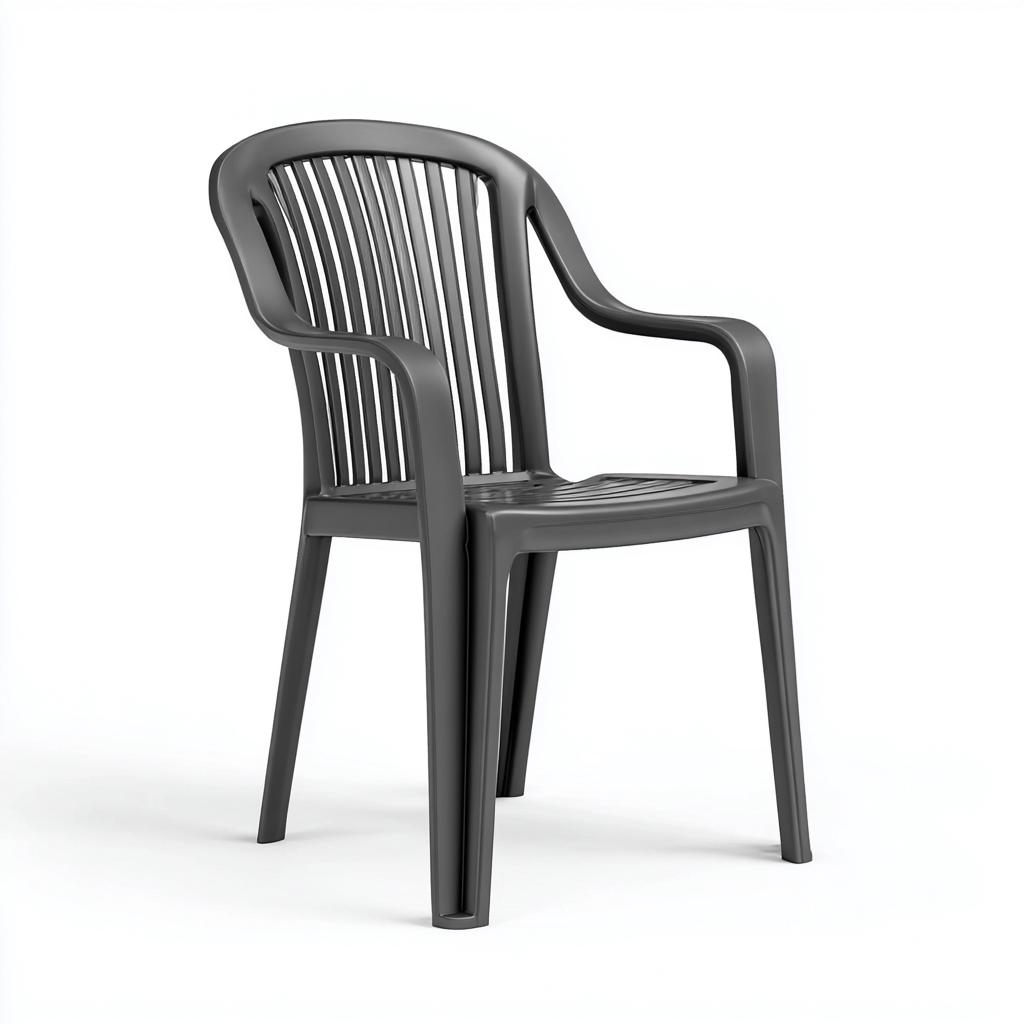 Silla de jardín - plástico - 55x58x88 cm - gris - diseño funcional-Havenupbay