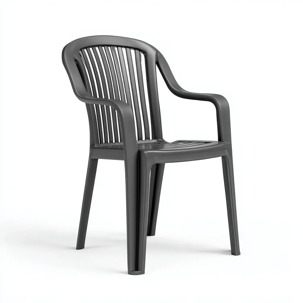 Silla de jardín - plástico - 55x58x88 cm - gris - diseño funcional-Havenupbay