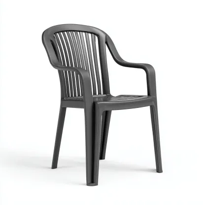 Silla de jardín - plástico - 55x58x88 cm - gris - diseño funcional-Havenupbay