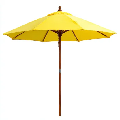 Sombrillas de jardín - poliéster - 240x255 cm - amarillo - estilo playero para jardín y terraza-Havenupbay