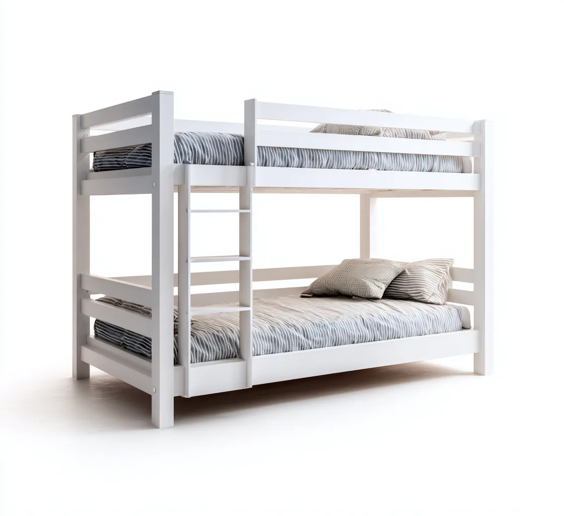 Literas de madera - madera maciza - 205x145x165 cm - blanco - diseño clásico de seguridad-Havenupbay