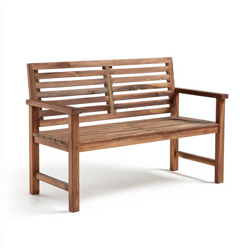 Banco de jardín - madera - 125x60x88 cm - marrón - diseño sencillo-Havenupbay