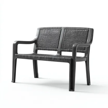 Banco de jardín - plástico - 114x55x82 cm - negro - diseño moderno-Havenupbay