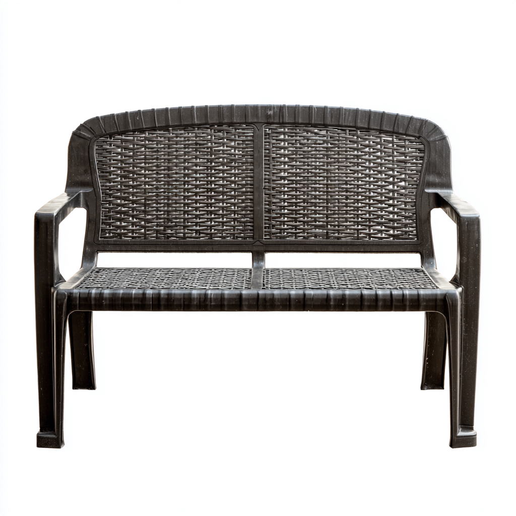 Banco de jardín - plástico - 115x60x83 cm - marrón oscuro - diseño moderno-Havenupbay