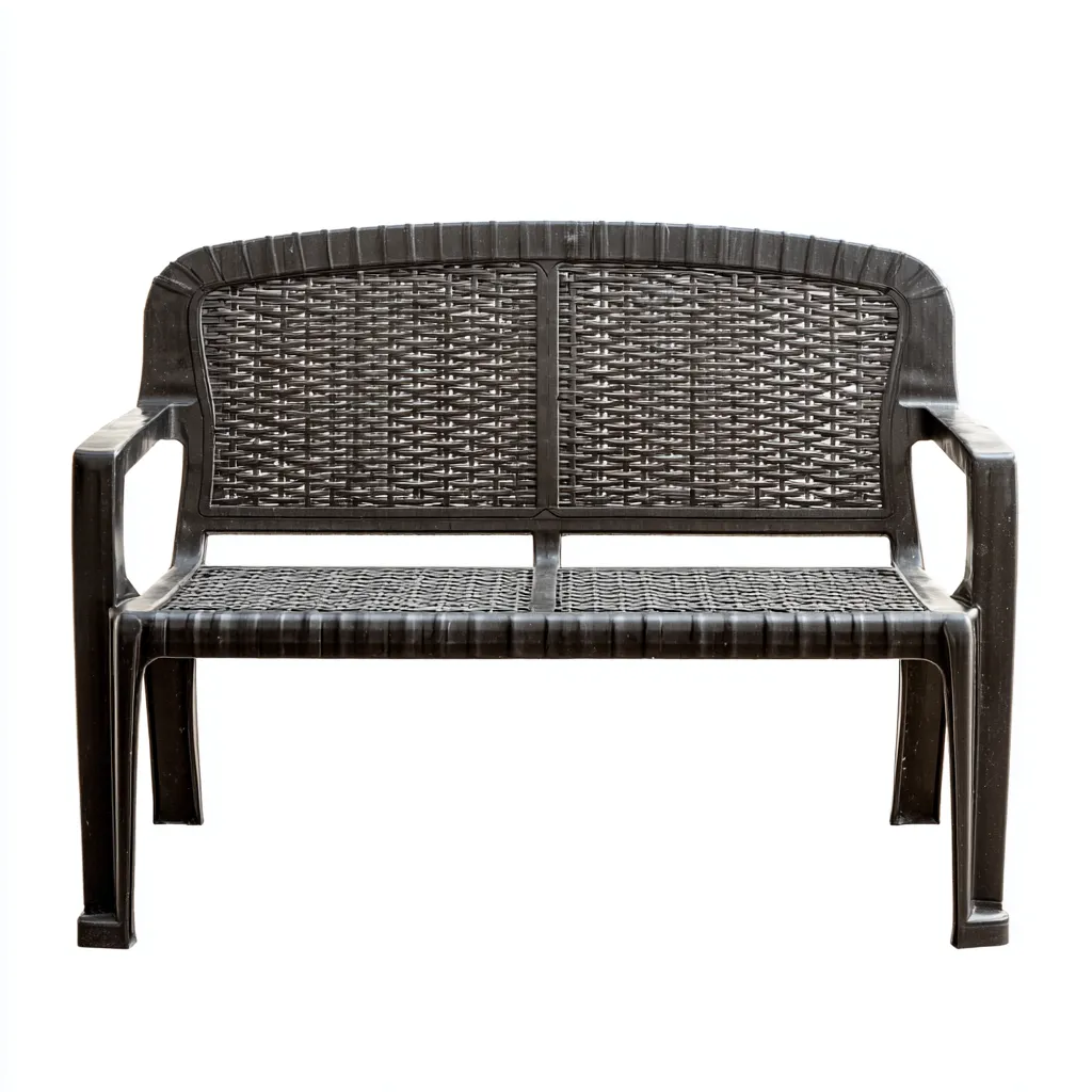 Banco de jardín - plástico - 115x60x83 cm - marrón oscuro - diseño moderno-Havenupbay