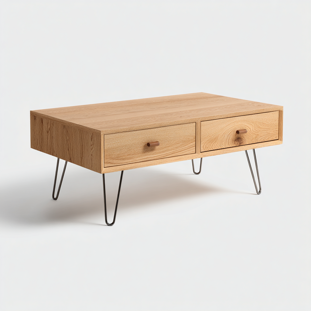 Mesa de centro-madera-metal-119x64x47 cm-marron-diseno moderno-Havenupbay