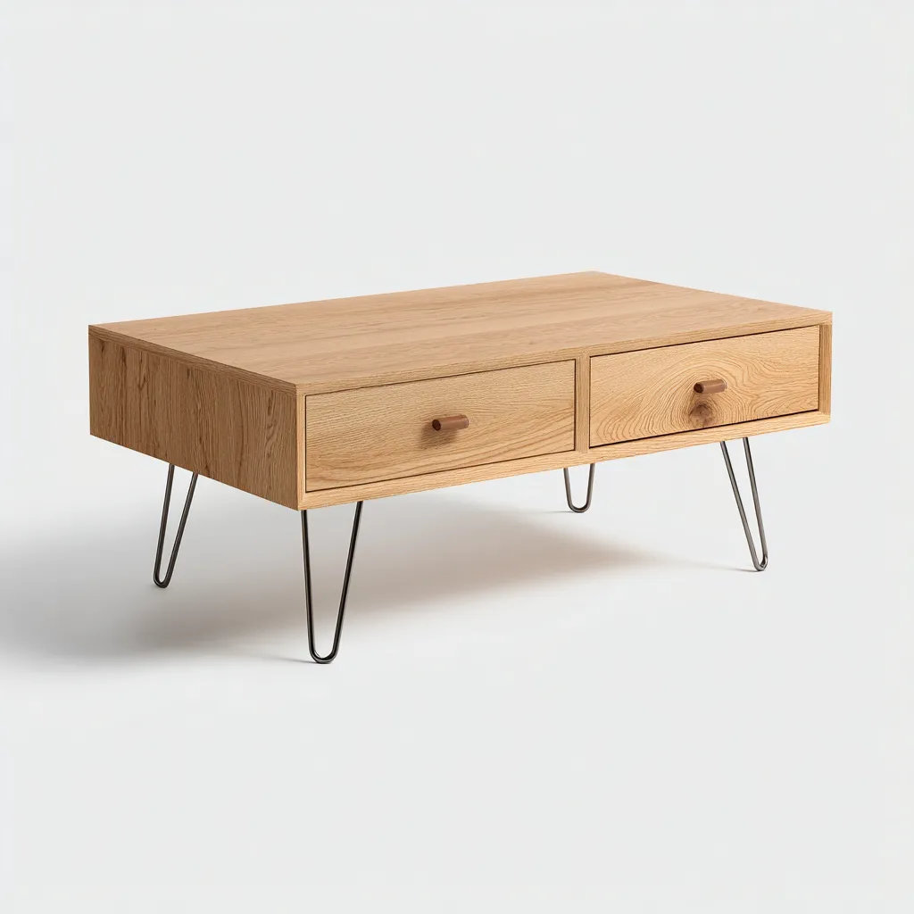 Mesa de centro-madera-metal-119x64x47 cm-marron-diseno moderno-Havenupbay